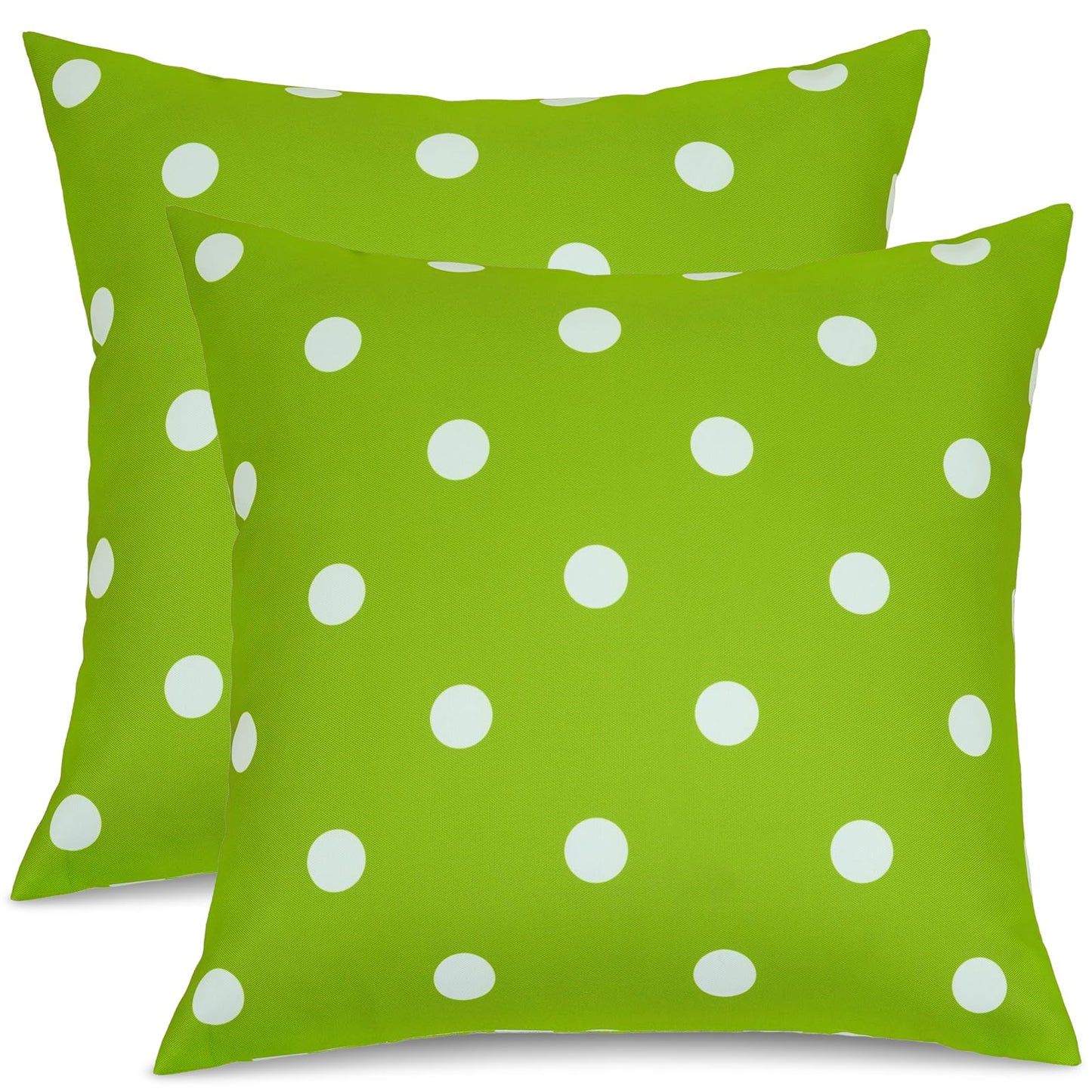 Poise3EHome Outdoor Throw Pillow Covers Set of 2 Water Repellent Decorative Pillow Covers for Living Room, Couch, Patio, Spring, Summer,18X18 Inches, Green Polka Dot