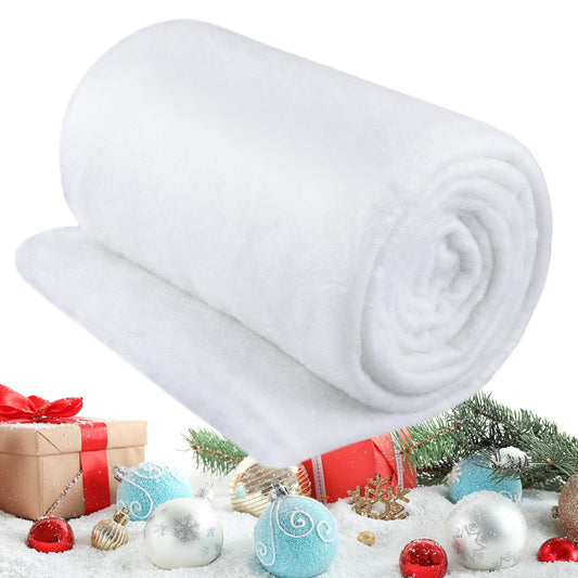 Tondiamo 1 Pack 5 ft x 10ft Christmas Snow Blanket Roll for Christmas Decorations Village Large Fake Artificial Snow Blanket Winter White Mat for Xmas Shop Store Supermarket Display Photo Prop Decor
