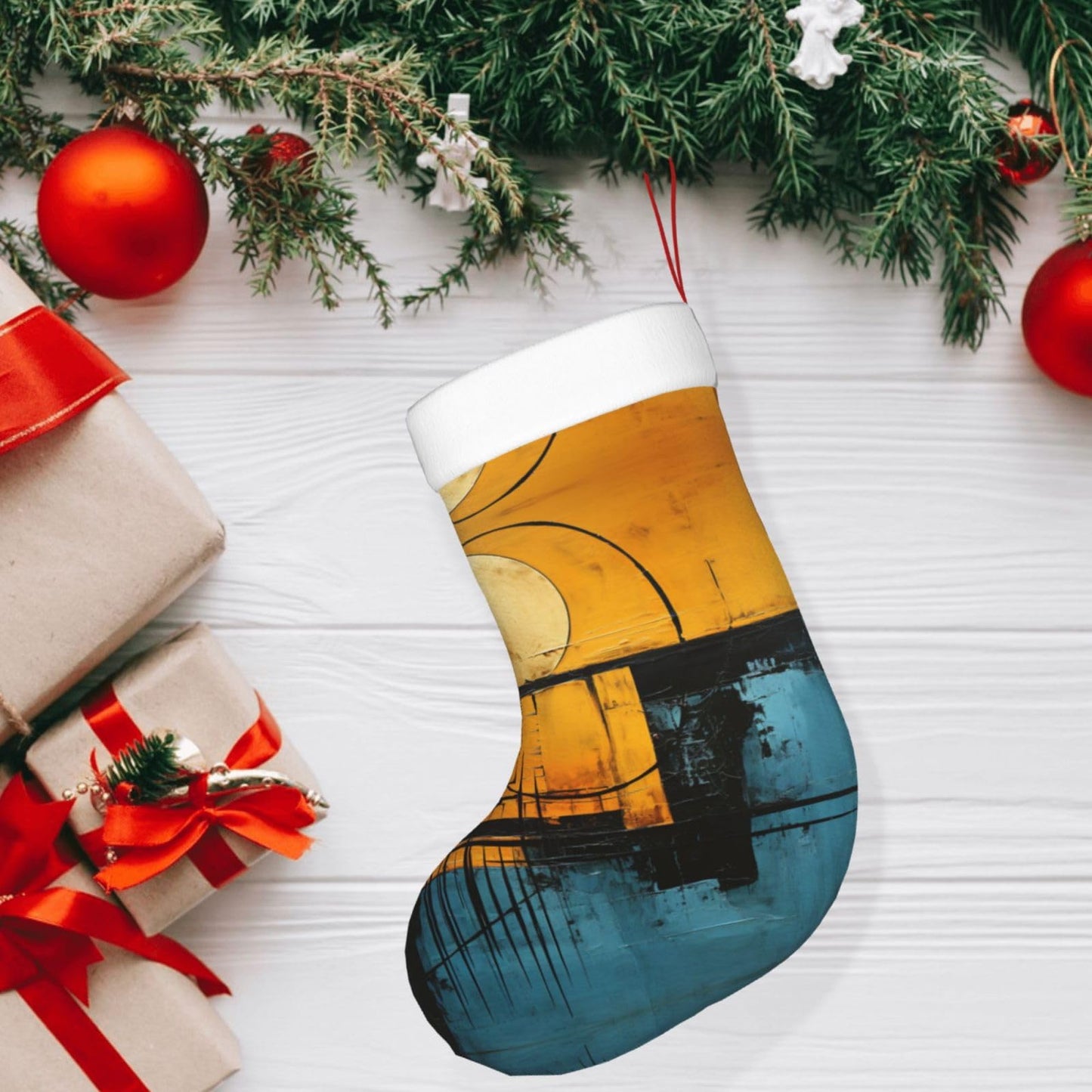 KOPUUYRD Colorful Collage Print Luxurious Holiday Socks,Unique Christmas Socks for Joyful Season,Festive Ornament Classic