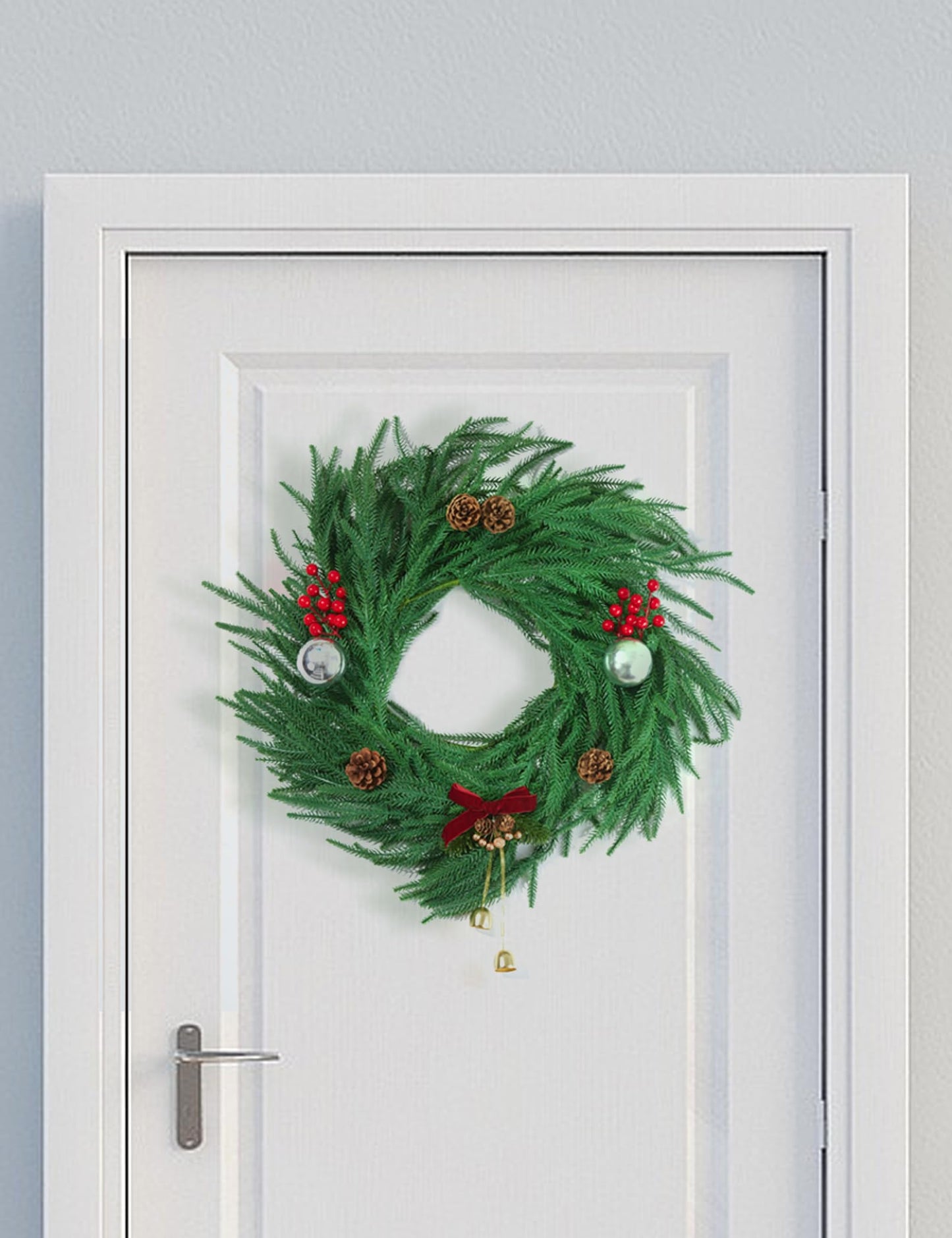 Heleze 6 Ft Norfolk Pine Garland Realistic - Christmas Mantel Garlands, Faux Norfolk Pine Natural Touch Garland for Table Fireplace Stairs Christmas Decorations