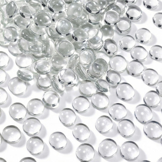DomeStar 5Lb Flat Glass Marbles, Vase Filler, Glass Pebbles Marbles Bulk for Aquarium Table Scatters Decor