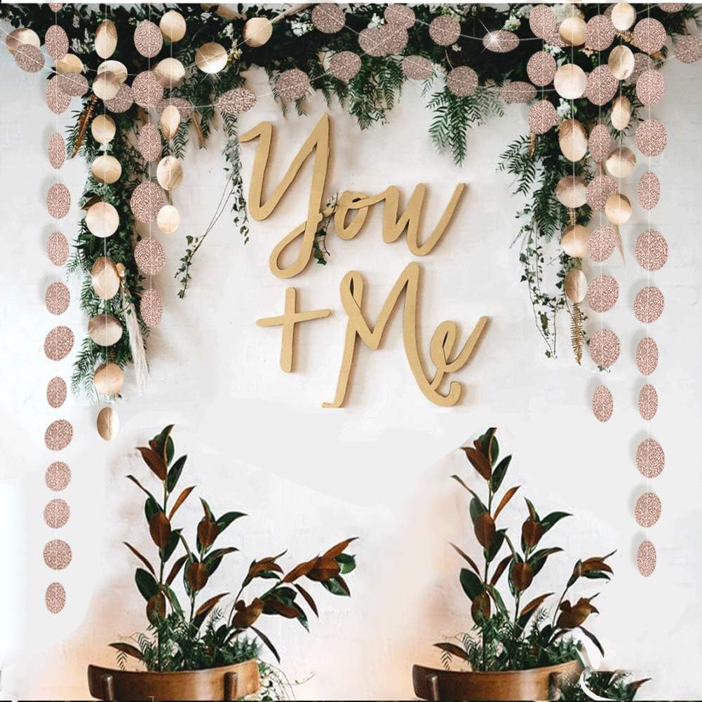 Cheerland Gold Party Decorations Circle Garlands Gold Birthday Decorations Banner Hanging Streamer Backdrop Decor for Bday Bridal Bachelorette EID Graduation NYE New Year Eve Party Supplies