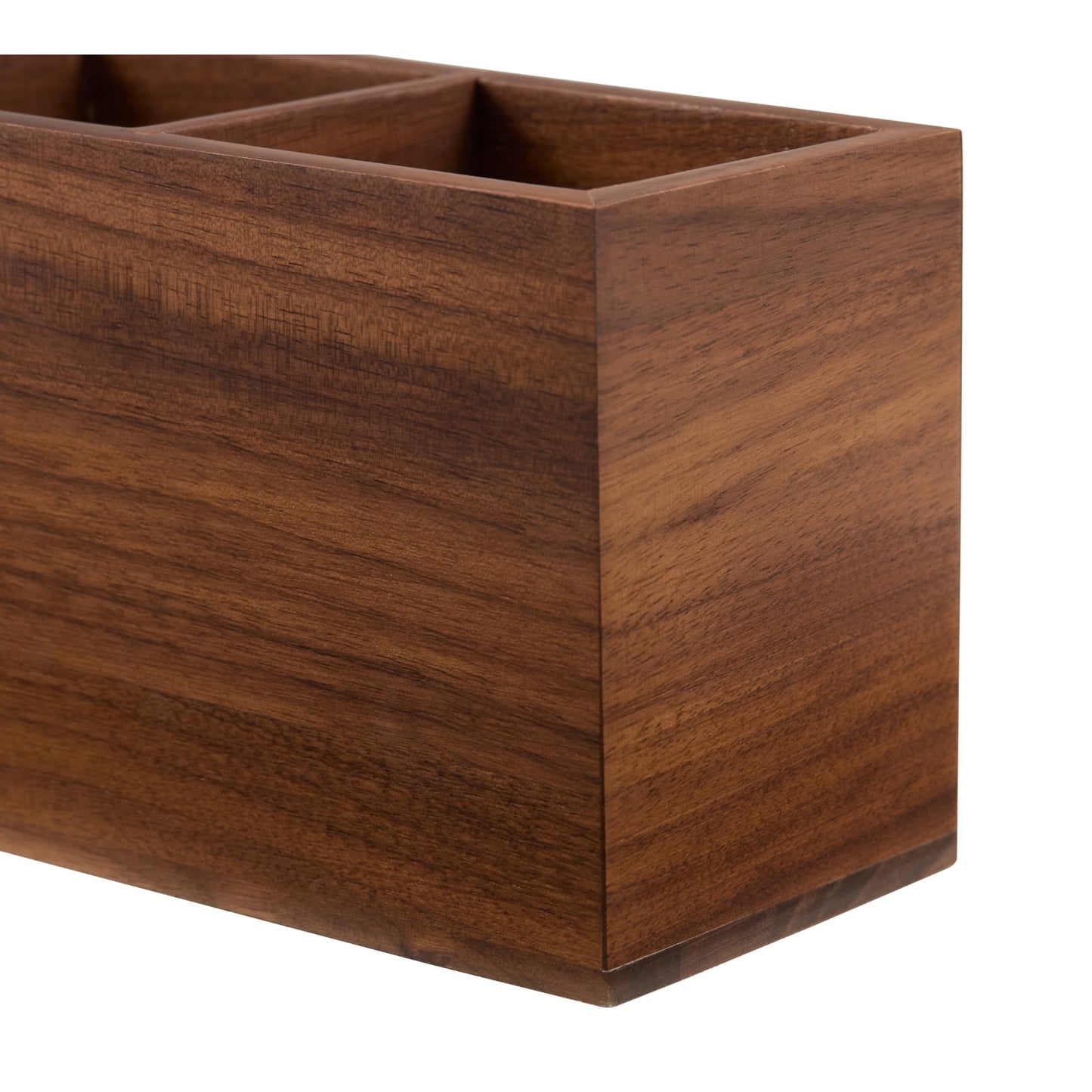 KORUA Walnut Pencil Holder (Double Slots) Wood Pen Holder for Desk