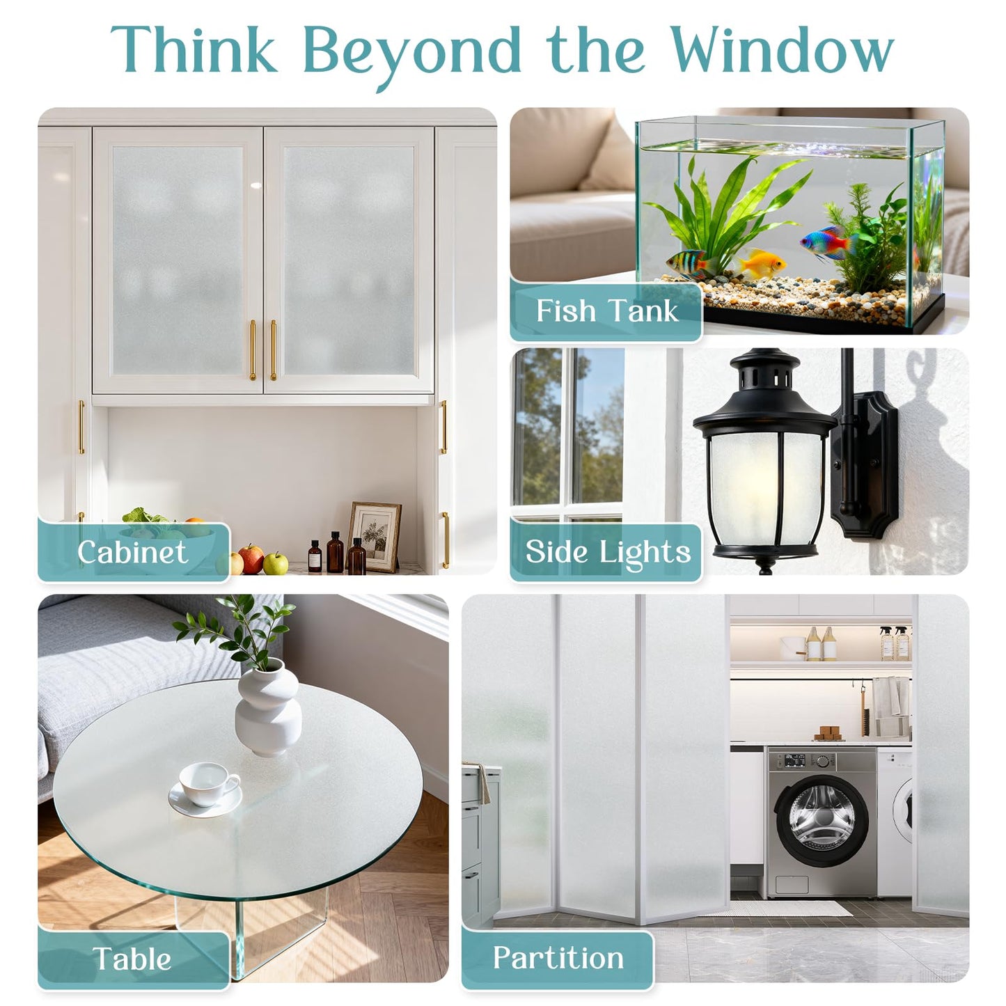 Haton Window Privacy Film Frosted Glass Film for Door Bathroom Shower, Peel & Stick, Day & Night, Papel para Ventanas Privacidad, Covering Sticker Removable Decorative Translucent Pure 17.5" x 78.7"