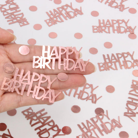 Blopee Rose Gold Birthday Confetti - 270 PCS Glitter Happy Birthday Decorations for Table