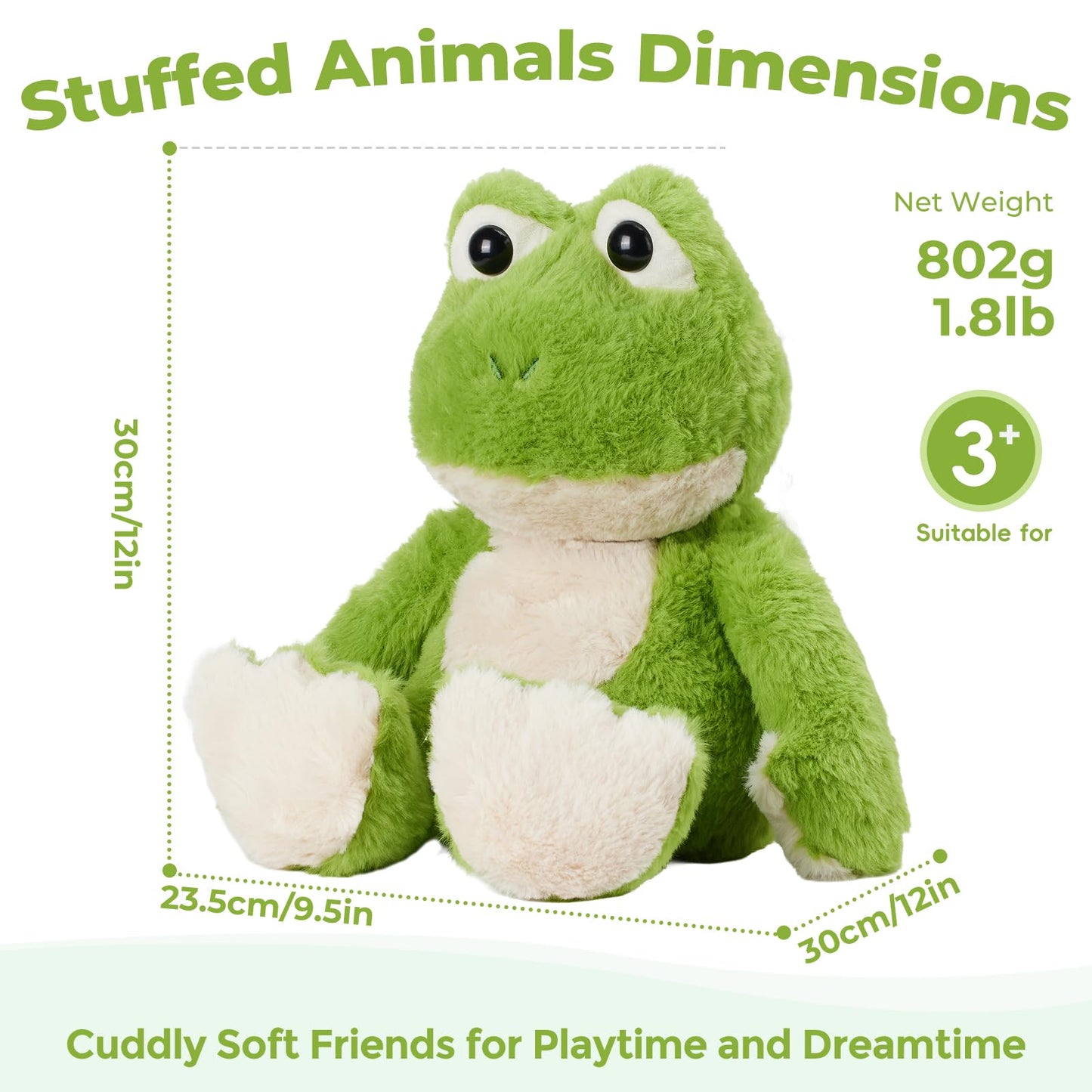 LURKOMEMO Microwavable Weighted Frog Plush,Heating Pad Stuffed Animals for Period Cramps, Heatable&Coolable Frog Stuffed Animal Toy with Lavender Scented for Pain Stress, Cozy Gifts for Kids Women