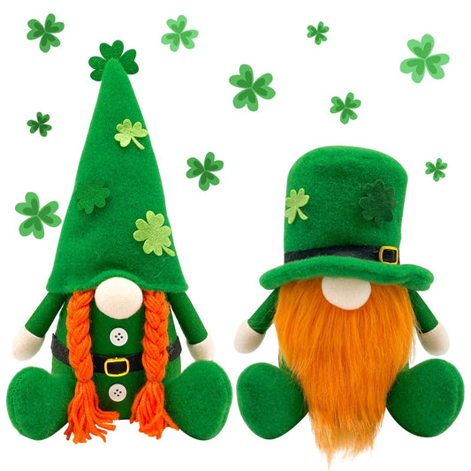 St Patricks Day Decorations - St Patricks Day Decor - Leprechaun Stuffy Doll, St Patrick's Day Plush Shamrock Gnomes Decorations for Home, Office - St. Patricks Day Table Centerpiece - Irish Gifts