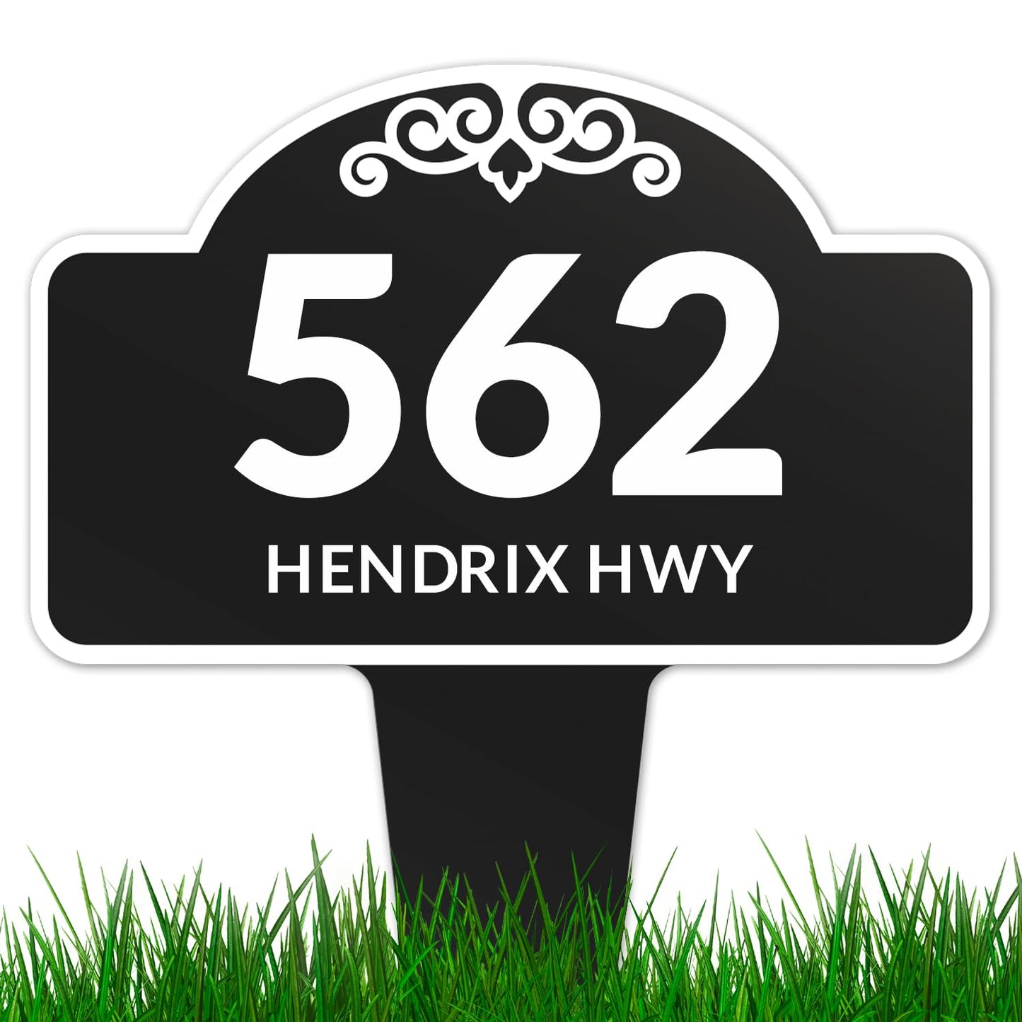 Custom House Address Yard Sign, Lawn Arch Address Plaque, Personalized House Numbers For Christmas Outside, 12x15 Inches, Aluminum Composite Made in USA by Sigo Signs