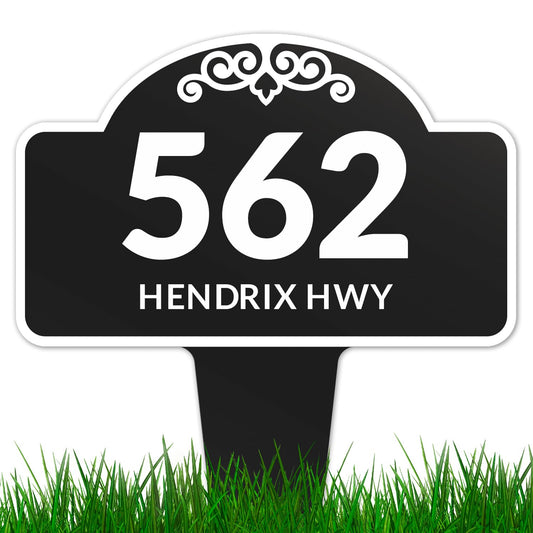 Custom House Address Yard Sign, Lawn Arch Address Plaque, Personalized House Numbers For Christmas Outside, 12x15 Inches, Aluminum Composite Made in USA by Sigo Signs