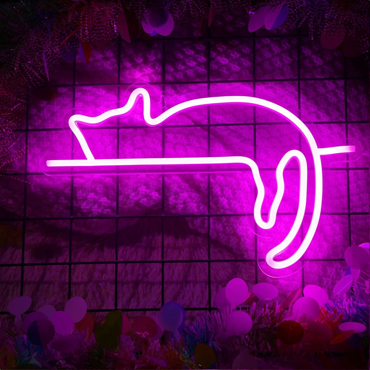 Kathfly Cat Neon Signs LED Neon Light Sign Lights Decor Animal USB Operated Decorative for Wall Art Decor Party Wedding Birthday Kids Girls Room Party Bar Background Decoration(Lovely Cat)