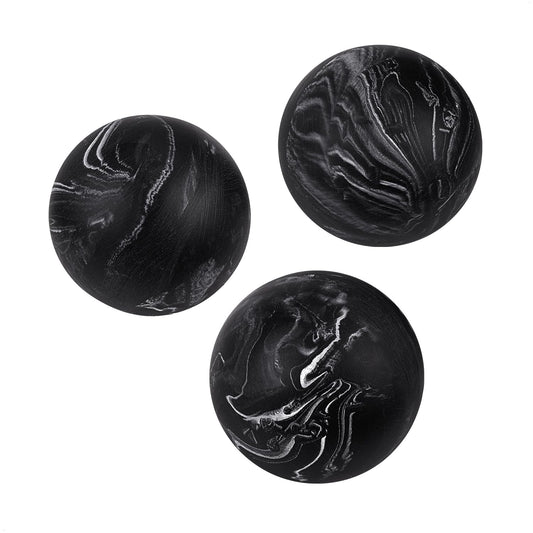 Creative Scents Black Marble Look SMALL 2.75” Decorative Balls for Bowls – Set of 3 Decorative Orbs Spheres for Coffee Table Centerpiece, Dining Table, Living Room - Modern Bowl Fillers for Home Décor