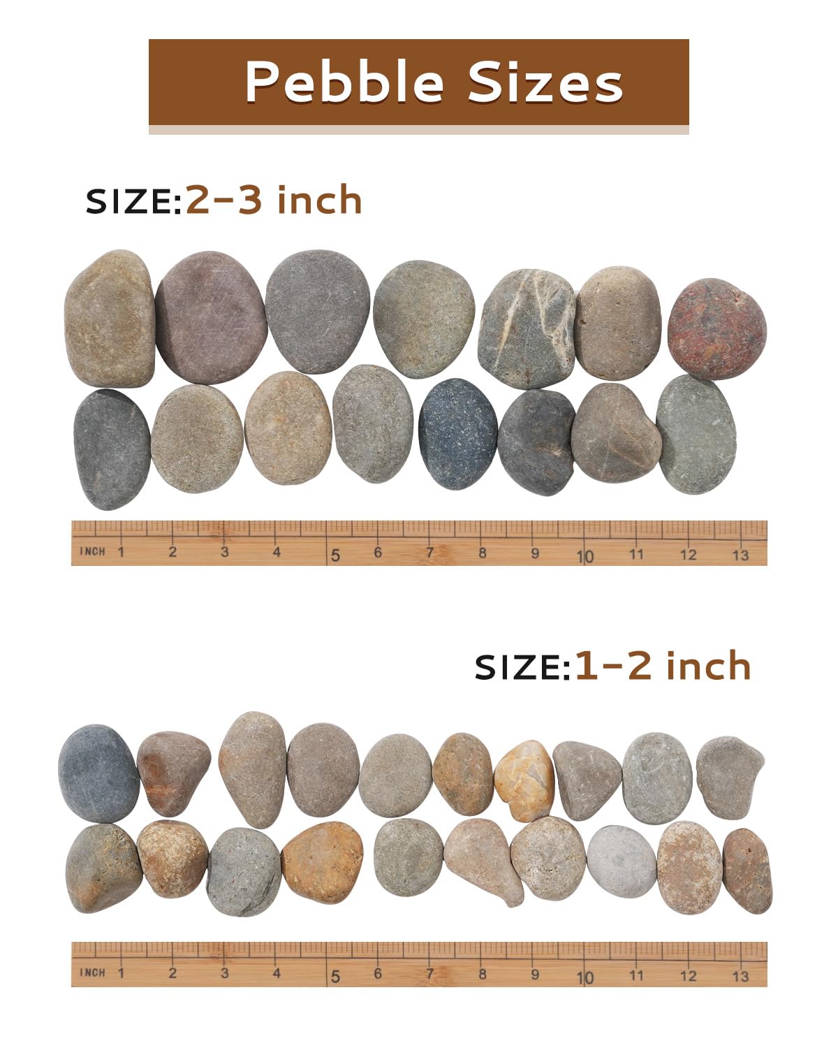 FAHAXIKI Natural River Rocks-5 lbs of Pebbles and River Stones,2-3 Inch Plant Rocks for Landscaping,Garden Paving,Crafting,Walkways,and Outdoor Decorative Stone,Mexican Beach River Rocks