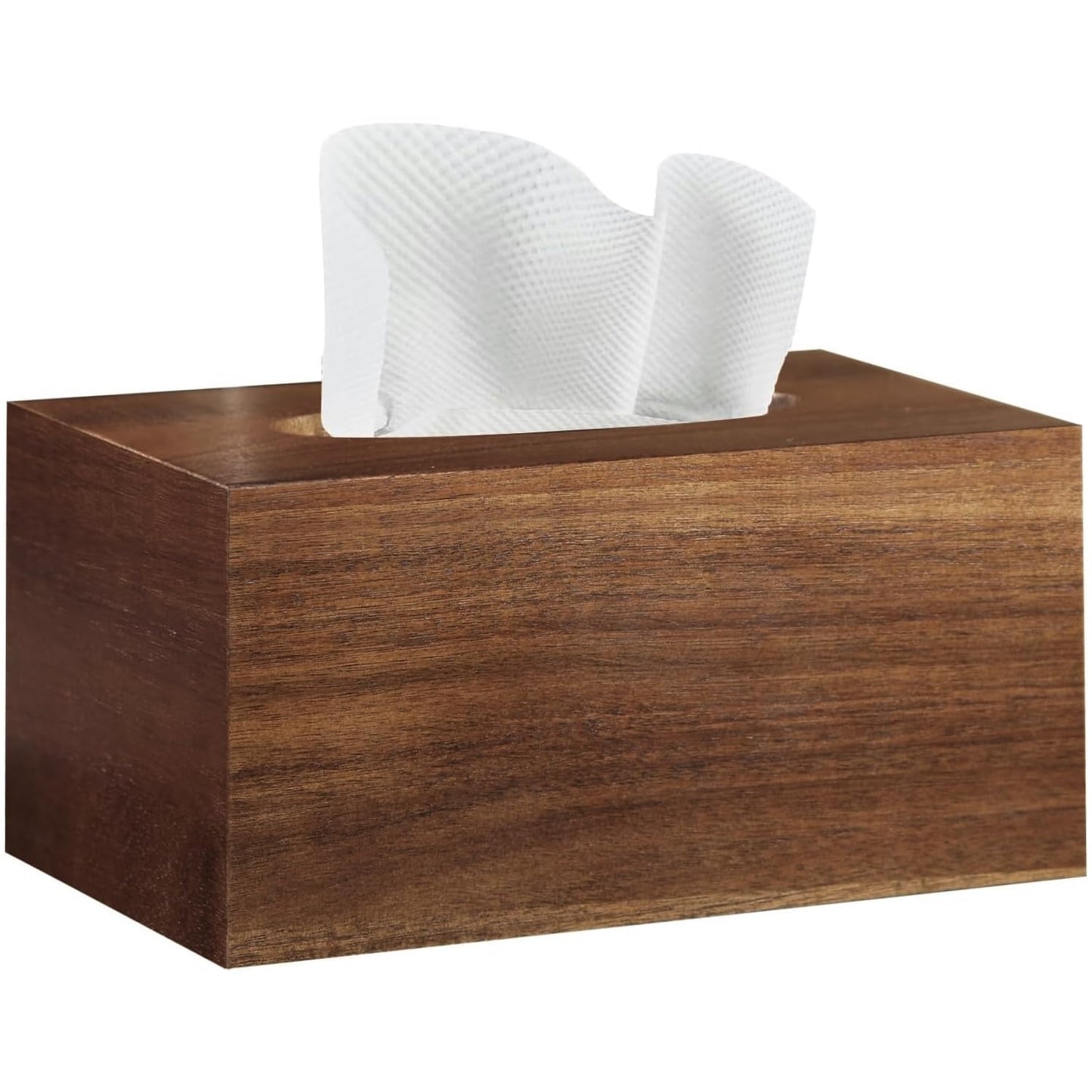 BIBELUN Tissue Box Cover,Acacia Wood Tissue Box Cover Rectangle with Slide-Out Bottom,Wooden Decorative Cube Facial Tissue Holder/Organizer/Dispenser for Bathroom,Office Desk & Bedroom Decor