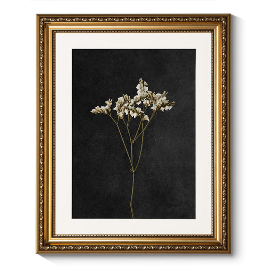 ARPEOTCY Vintage Gold Framed Wall Art, Retro Dark Dried Wildflower Paintings, Canvas Prints Artwork with Antique Frame, Victorian Wall Picture Decor for Room Gallery Living Room, 13x16 inch