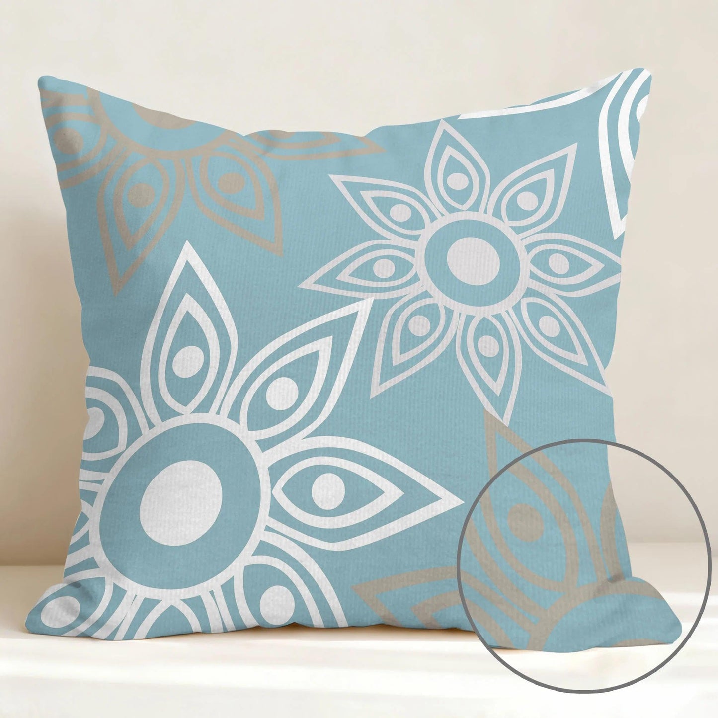 Hexagram Outdoor Throw Pillow Covers 18x18 Set of 4, Decorative Geometric Modern Boho Blue Pillow Covers, Home Sweet Home Farmhouse Cushion Case for Couch Sofa Indoor Bedroom Decor(No Insert)