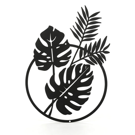 SonnTonn Metal Tropical Leaves Wall Art Decor, Indoor Home Wall Hanging Monstera Leaf Metal Sculpture Outdoor Garden Decor for Patio (7.87”x12.2” / 20x31cm)