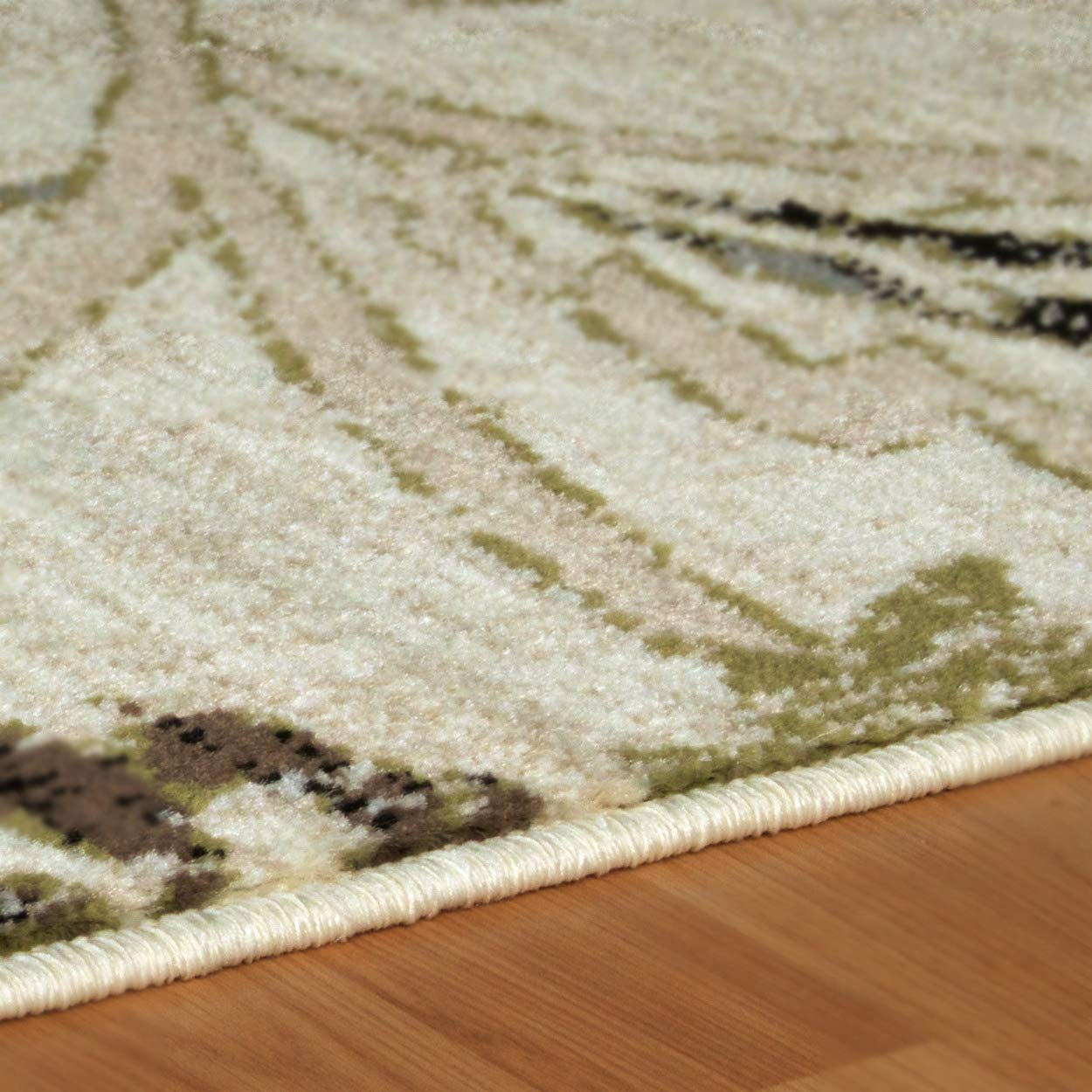 Superior Indoor Large Area Rug for Hallways, Entry, Office, Living/Bedroom, Hardwood, Tile, Floor Cover, Plush Carpet Cover, Modern Farmhouse Floral Decor, Jacobean Collection, 2' x 3', Beige Brown