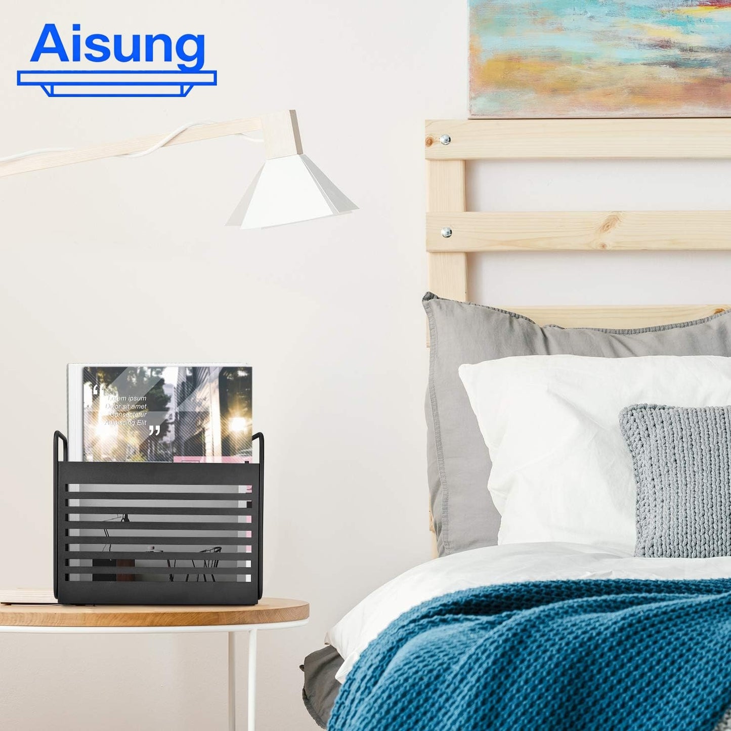 Aisung Magazine Rack, Magazine File Holder Mail Organizer Folder Organizer Bin for Magazines, Books, Newspapers, Tablets in Home, Office, Black