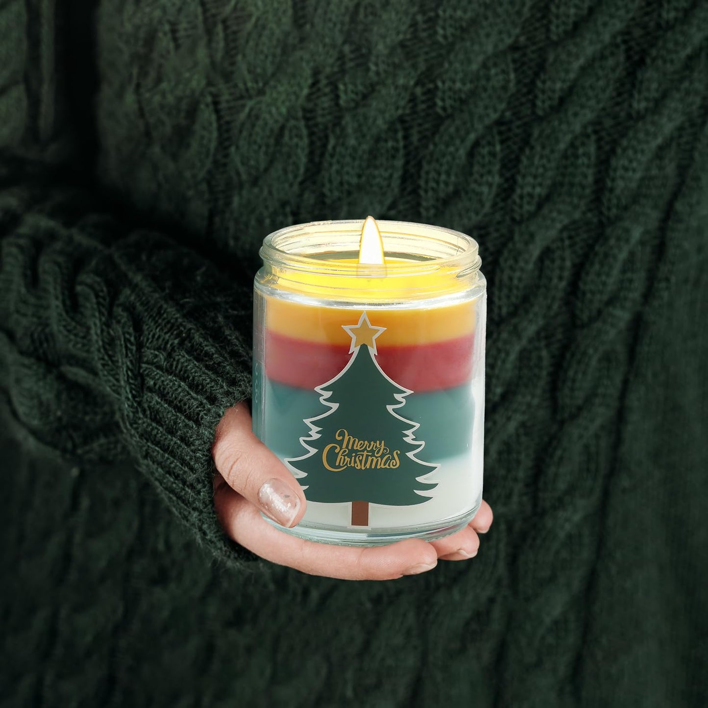 Christmas Candles - Christmas Gifts for Women, Aromatherapy Candle for Home Scented, Natural Soy Wax Fir Scented Candles