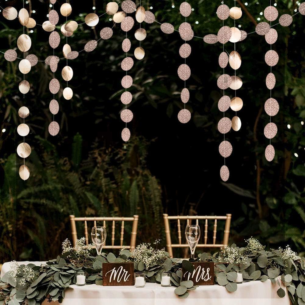 Cheerland Gold Party Decorations Circle Garlands Gold Birthday Decorations Banner Hanging Streamer Backdrop Decor for Bday Bridal Bachelorette EID Graduation NYE New Year Eve Party Supplies