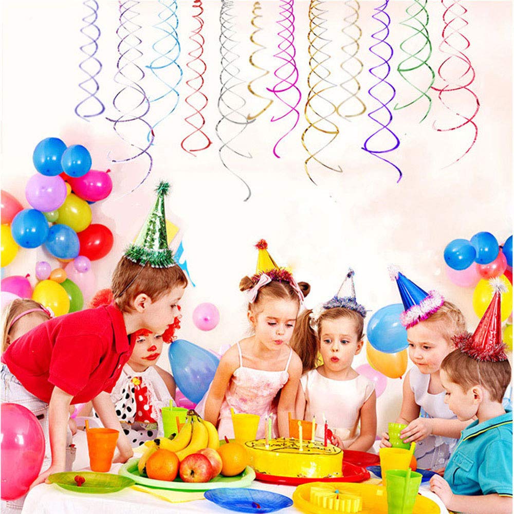 Lowki Hanging Spiral Swirl Decorations, Ceiling Decoration for Birthday,Graduation, Holiday Celebration Supplies Supper Longer 74cm/Pcs with Hook &Hem Decorative Hole -12 Pcs(White)