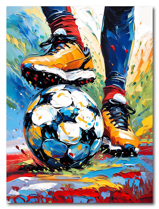 ZHAXFA Football Silhouette Wall Art Prints,Colorful Graffit Soccer Art Poster,Football Artwork Poster Prints Sports Wall Art,for Boys Room Kids Wall Decor 12X16 in-Unframed
