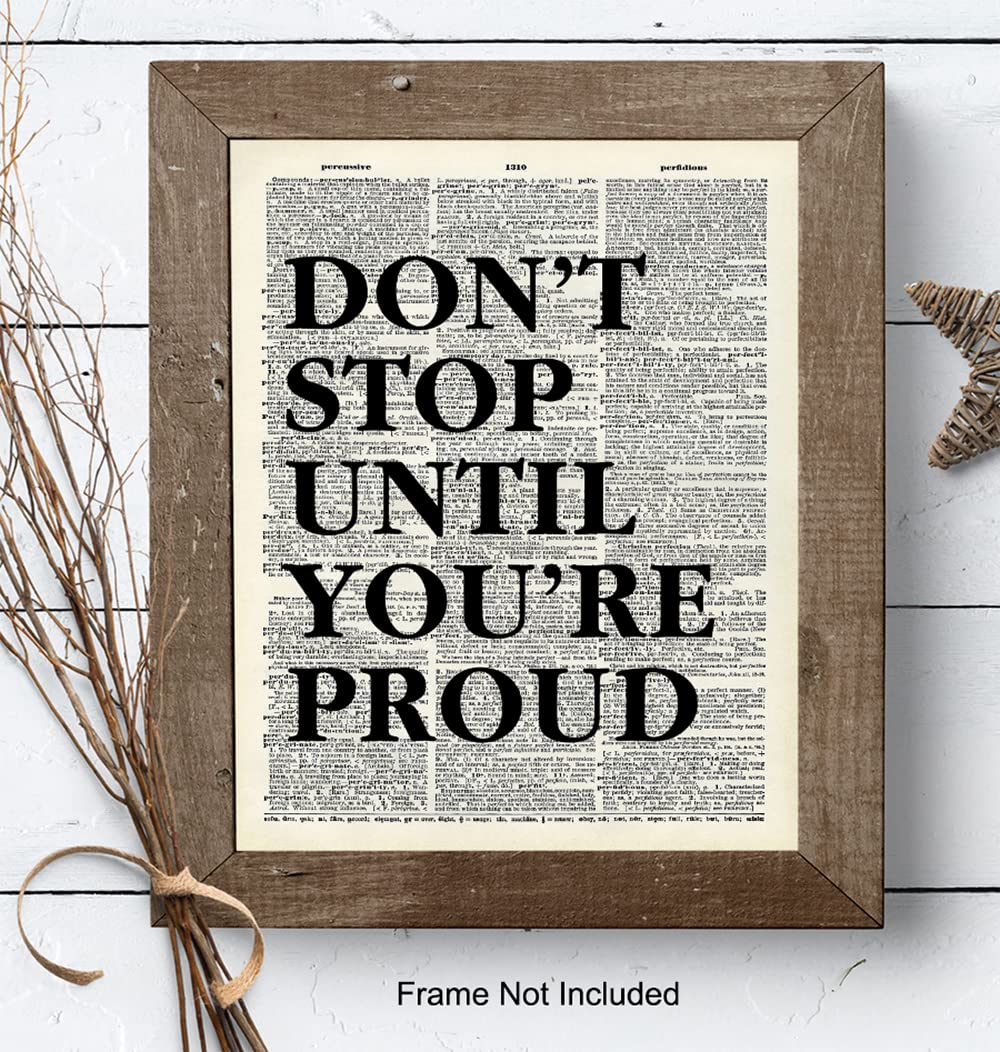 Home Office Inspirational Wall Art 11x14 - Motivational Quotes, positive Affirmation Wall Decor - Typography Art Poster - Entrepreneur, Classroom - Gift for Men Women - Gym Motivational Artwork