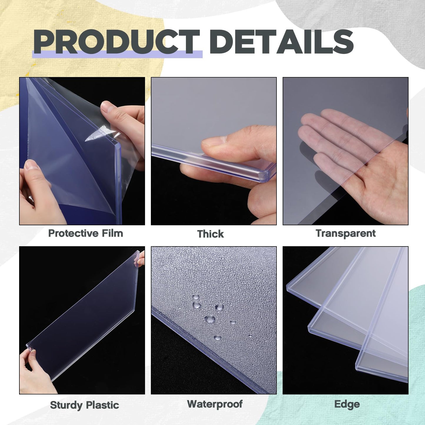 Faccito 6 Pack Hard Newspaper Holder 13" x 11" Rigid PVC Protection Plastic Newspaper Protector 4.5mm Thick Clear File Holders Archival Documents Storage for Magazines, Comics, Photos
