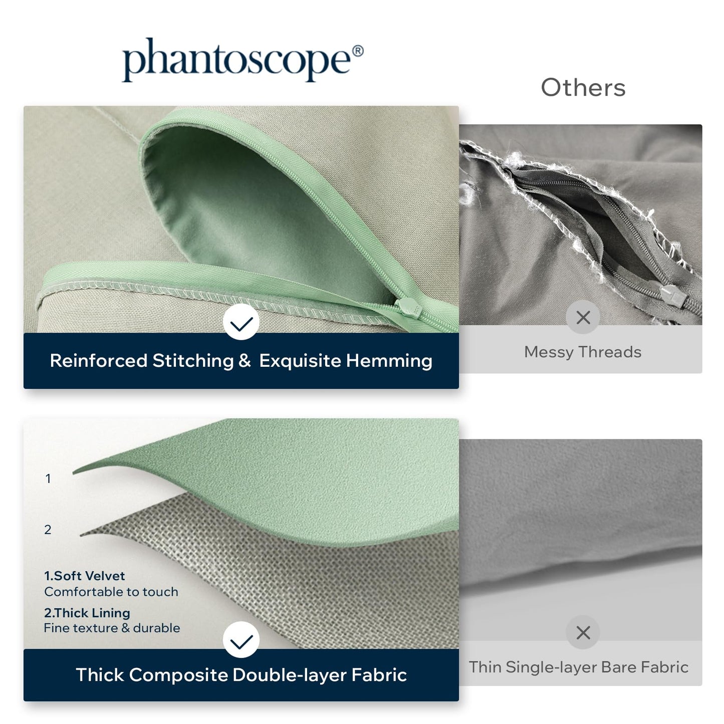 Phantoscope Pack of 2 Velvet Decorative Throw Decorative Pillow Cover Soft Solid Square Cushion Case for Couch Taupe 20 x 20 inches 50 x 50 cm