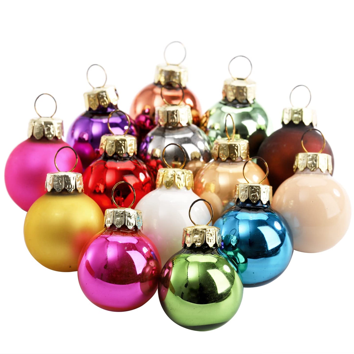 Kingrol 50 Pack 1 Inch Glass Ball Ornaments, Mini Christmas Tree Decorative Balls, Decora Baubles Pendant for Xmas, Wedding, Party, Home Decor