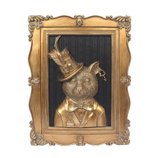 Esvinte Animal Head Vintage Wall Sculpture Antique Wall Decor Hallway Art Statue for Living Room Office Bedroom Gallery,Handmade Gift Aesthetic Design(Noble Cat)