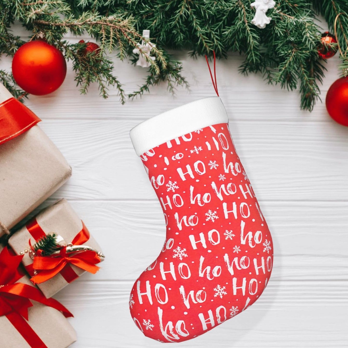 KOPUUYRD Christmas Background Print Luxurious Holiday Socks,Unique Christmas Socks for Joyful Season,Festive Ornament Classic