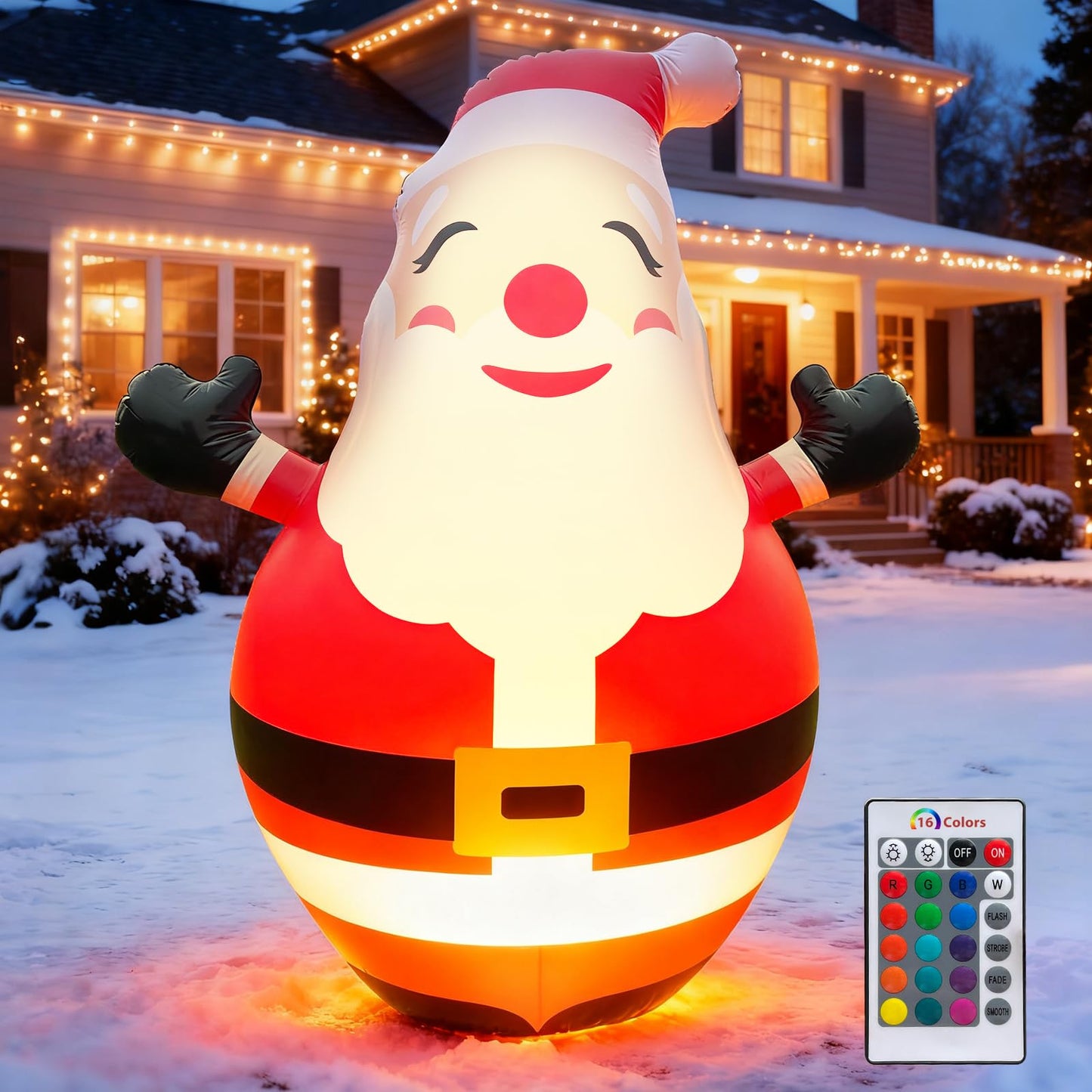 Christmas Inflatable Yard Decoration,Blow Up 5FT Lighted up Inflatable Santa Claus Outdoor,Giant Christmas Outdoor Decor Ornaments with Built-in LED Lights for Xmas Holiday Lawn Garden Patio