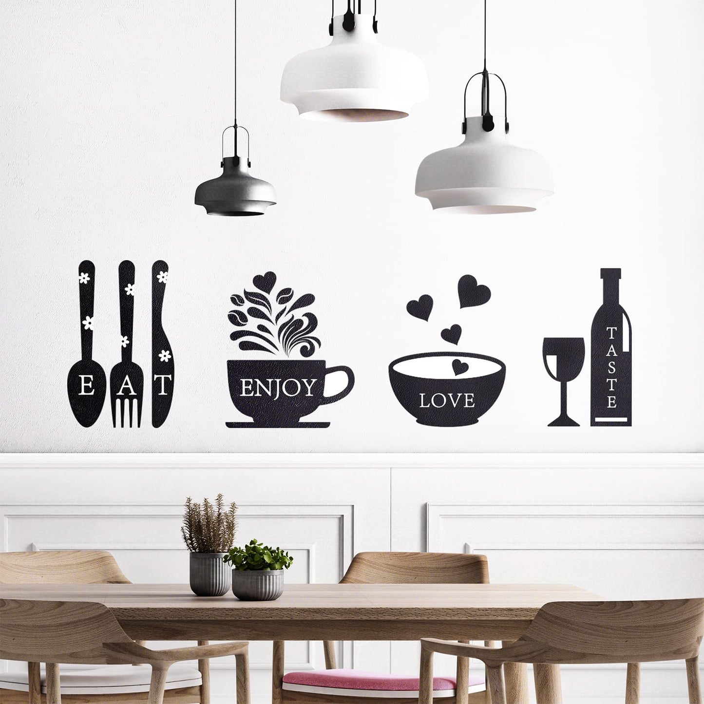 Rotumaty Kitchen Wall Stickers Decals Decor Kitchen The Heart of The Home Wall Decor Quotes Sign Utensil Art Decorations for Home Dining Room Coffee Shop