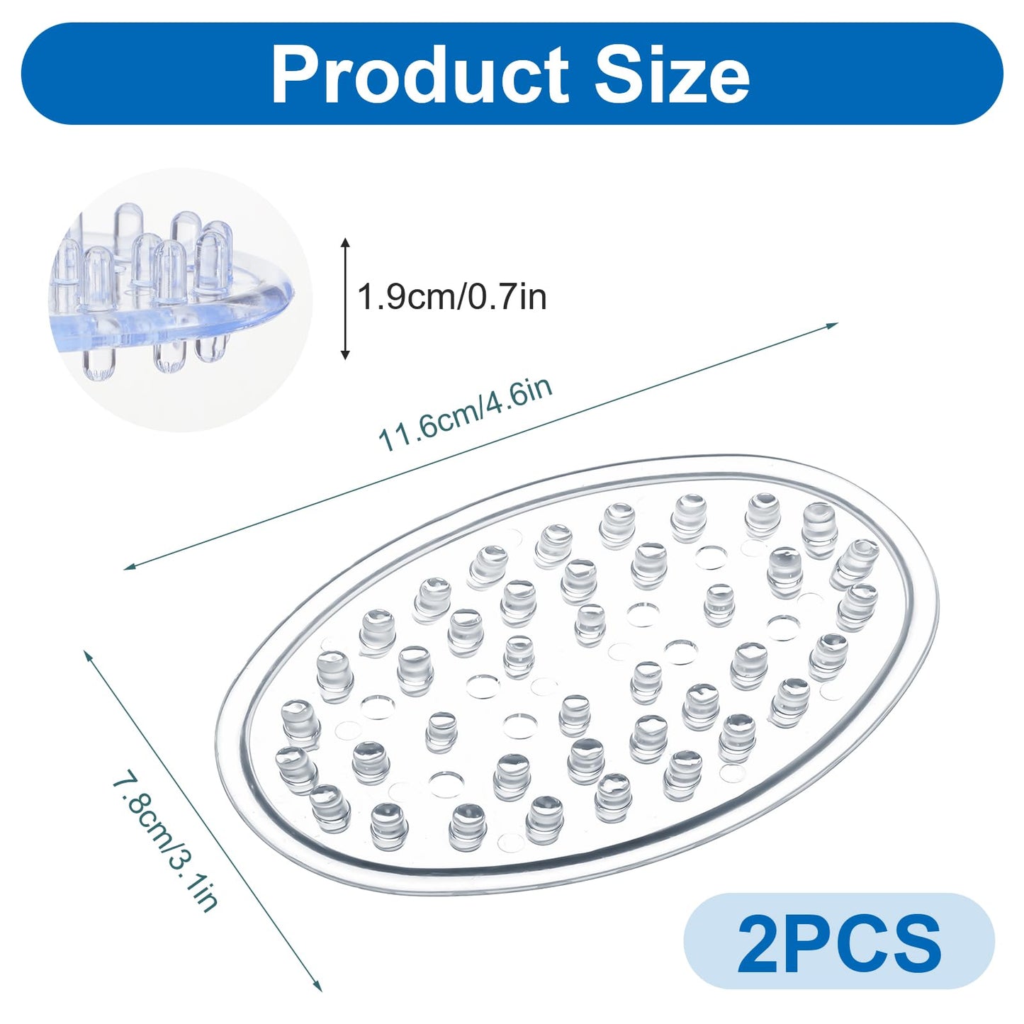 Matwsec 2PCS Plastic Soap Dish Clear Plastic Soap Holder for Bathroom Counter Shower Kitchen