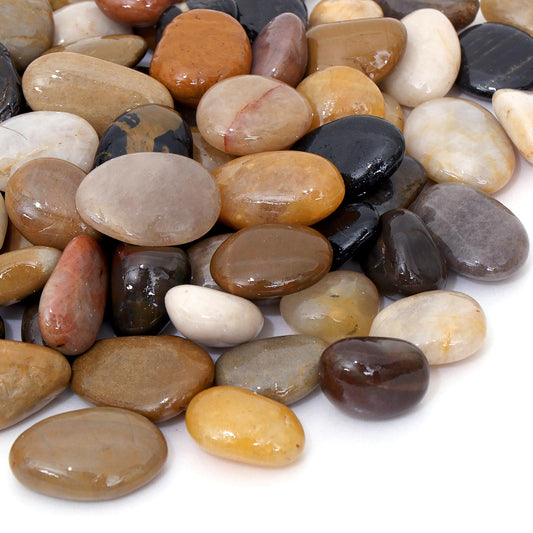 Calofulston 10LB River Rocks for Plants, Decorative Polished Stones for Garden Landscaping, Planters, Indoor and Outdoor Decor, Mixed Color, 1-1 3/4 Inch