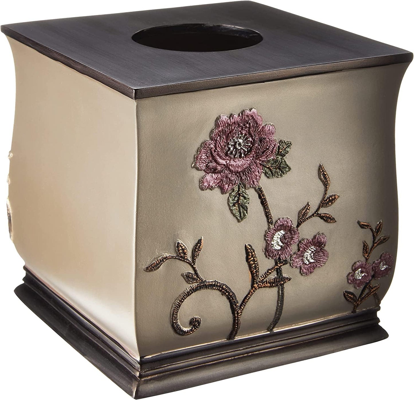 Resin Tissue Box Cover for Modern Home Decor - Minimalist Square Tissue Box Holder for Guest Room, Bedroom, Bathroom, Tabletop & Office - Durable and Aesthetic Tissue Holder, Larrisa