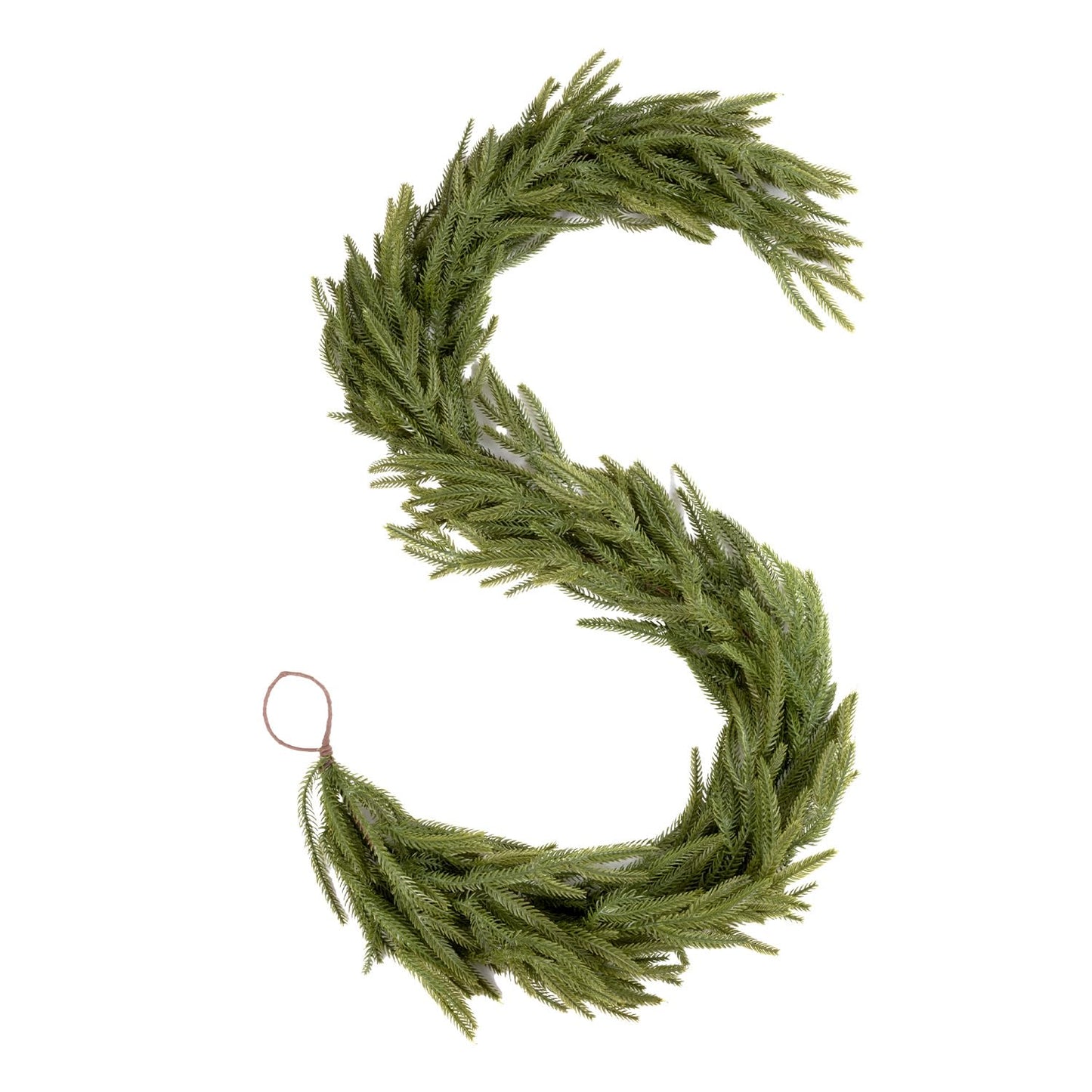 Findosom 6Ft Christmas Norfolk Pine Garland, Real Touch Artificial Winter Green Pine Garland for Mantle, Wall, Fireplace, Stairs, Table, Indoor & Outdoor Christmas Decorations