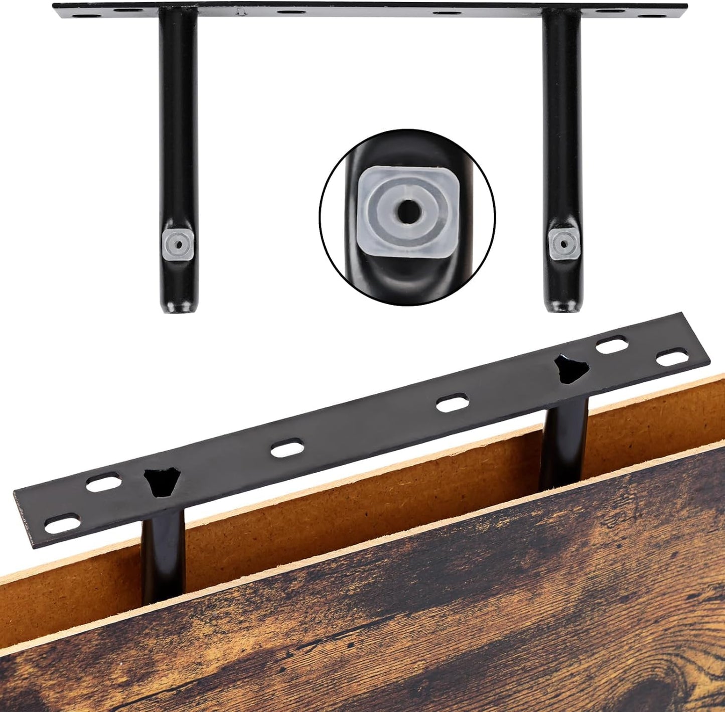 Fixwal Wood Floating Shelves, Wall Shelves Set of 4, Shelves for Wall Decor, with Invisible Brackets for Bathroom, Living Room,Bedroom and Kitchen(Rustic Brown)