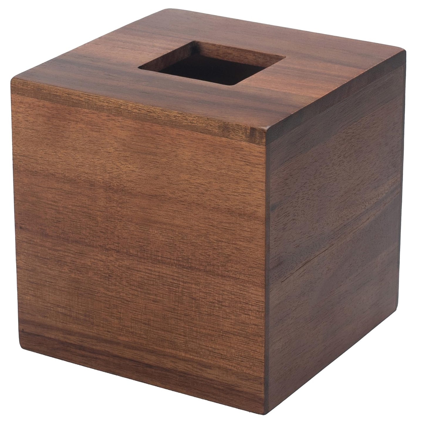 Tissue Box Cover, Square Tissue Box Holder, Acacia Wood Facial Paper Holder for Bathroom, Bedroom, Dinner Table, Office (2 Pack, 5.7 x 5.7 x 5.7 inch)