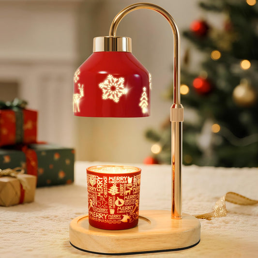Seniny Christmas Candle Warmer Lamp with Timer, Adjustable Height Dimmable Lamp Candle Warmer for Jar Candles, Electric Warming Light, Home Decor Flameless Wax Melter Lamps, Birthday Gifts for Women