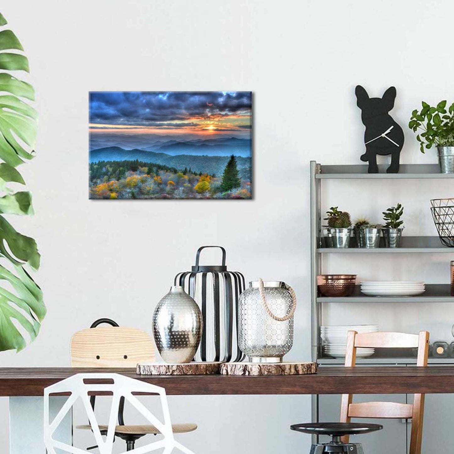 Blue Ridge Mountains Wall Art for Living Room Decor Sunrise Smoky Mountains Pictures Nature National Park Poster Panoramic Forest Landscape Canvas Prints Painting for Bedroom Office Decoration 12x16"