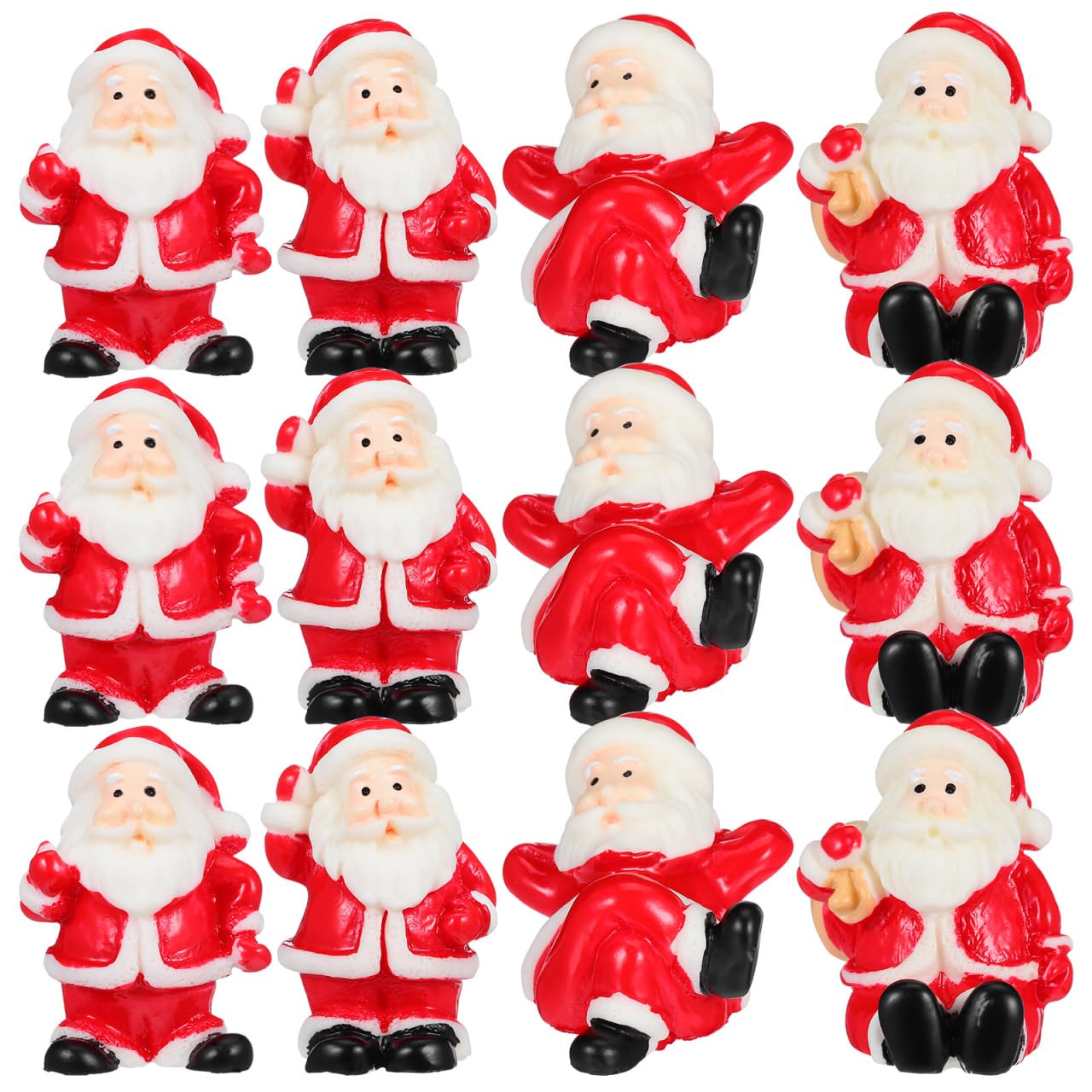 IMIKEYA 12pcs Christmas Santa Claus: Miniatures Santa Figurines Mini Christmas Figurines Landscape Decorations for Xmas Home Table Decor