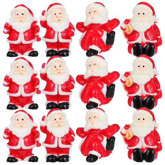 IMIKEYA 12pcs Christmas Santa Claus: Miniatures Santa Figurines Mini Christmas Figurines Landscape Decorations for Xmas Home Table Decor