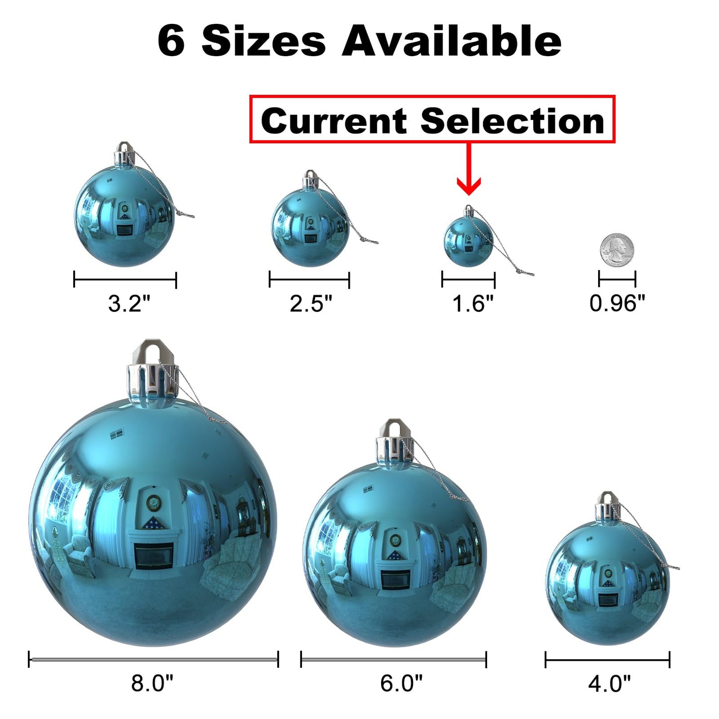 GameXcel Christmas Balls Ornaments for Xmas Tree - Shatterproof Christmas Tree Decorations Small Hanging Ball Sky Blue 1.6 inch x 36 Pack