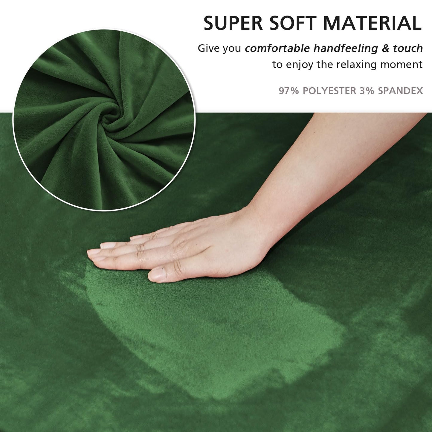 NICEEC Armchair Cover Super Soft 1-Piece Green Armchair Slipcover Stretch Universal Spandex Couch Covers for Living Room Easy Fit Washable Furniture Sofa Protector with Skirt