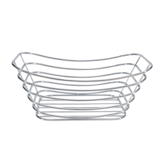 Simplify Wire Towel Basket| Dimensions: 12.1" x 7.5" x 5.1"| Bathroom | Bathroom Storage | Wire Construction | Chrome