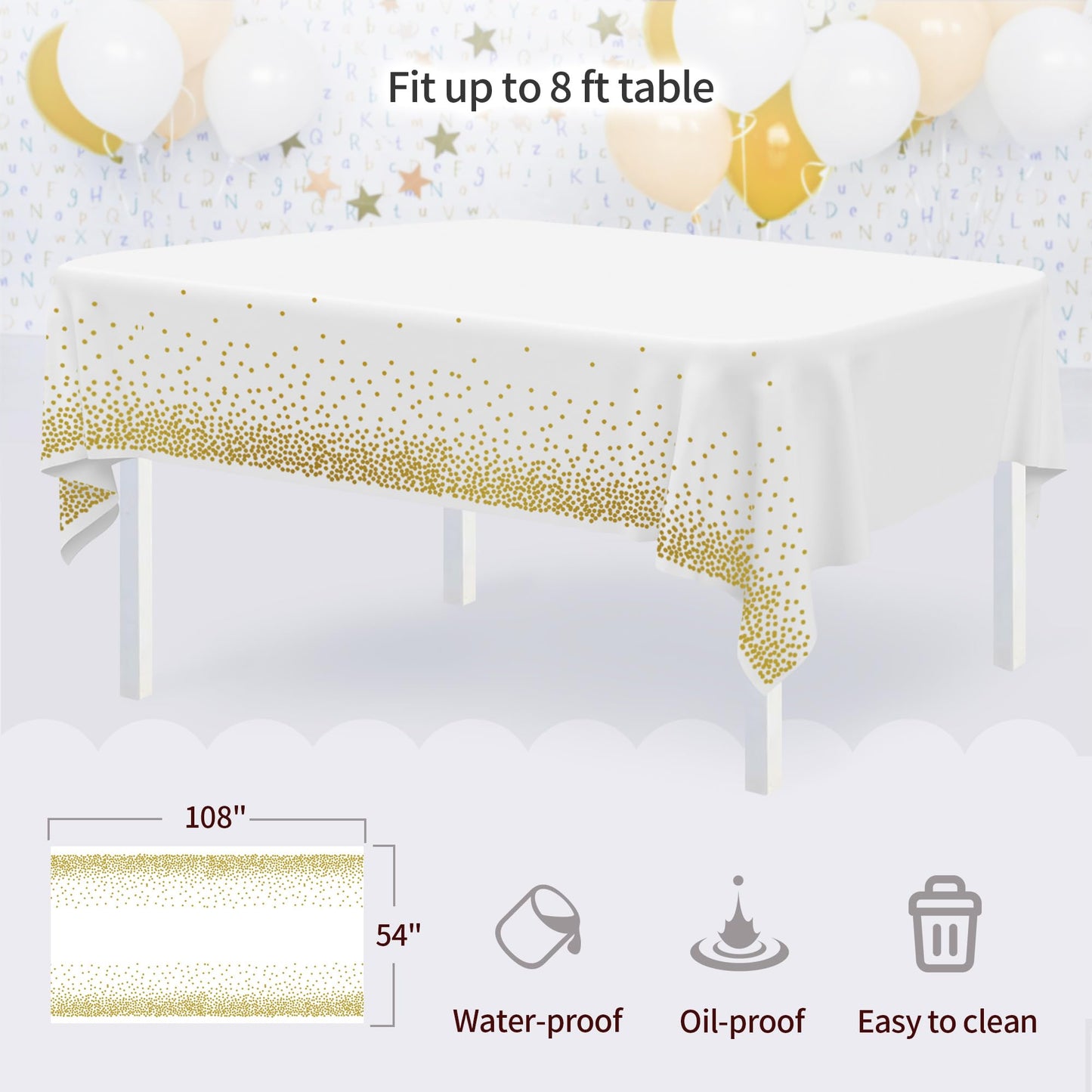 Pack of 10 NWK Cake Stand Set, with 3 x Two-Tier and 3 x Three-Tier Cupcake Stands, 4 x Appetizer Trays, 1 x Tablecloth for Birthday Bridal Baby Shower Party (White)