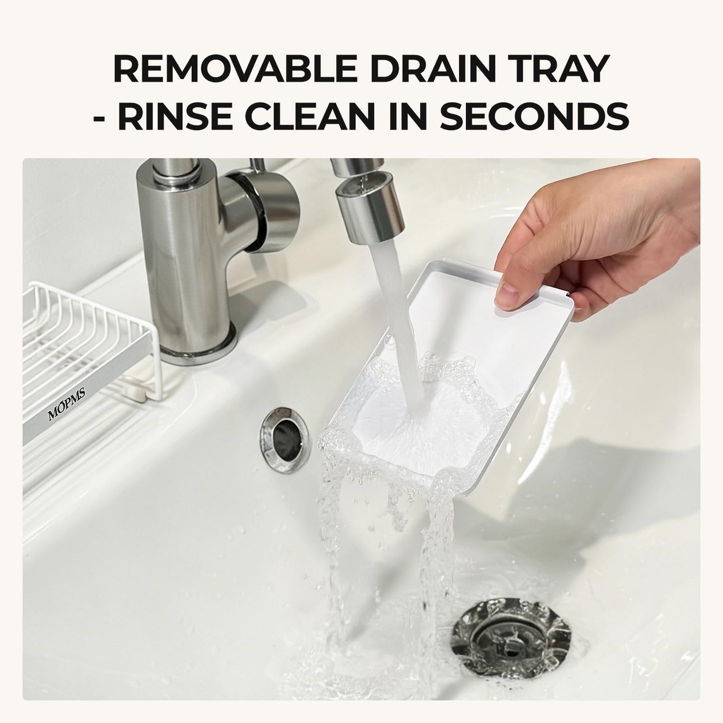Soap Dish for Shower, Carbon Steel Bar Soap Holder with Drainage and Water Tray, Soap Saver for Bathroom, Kicthen Sink and Countertop
