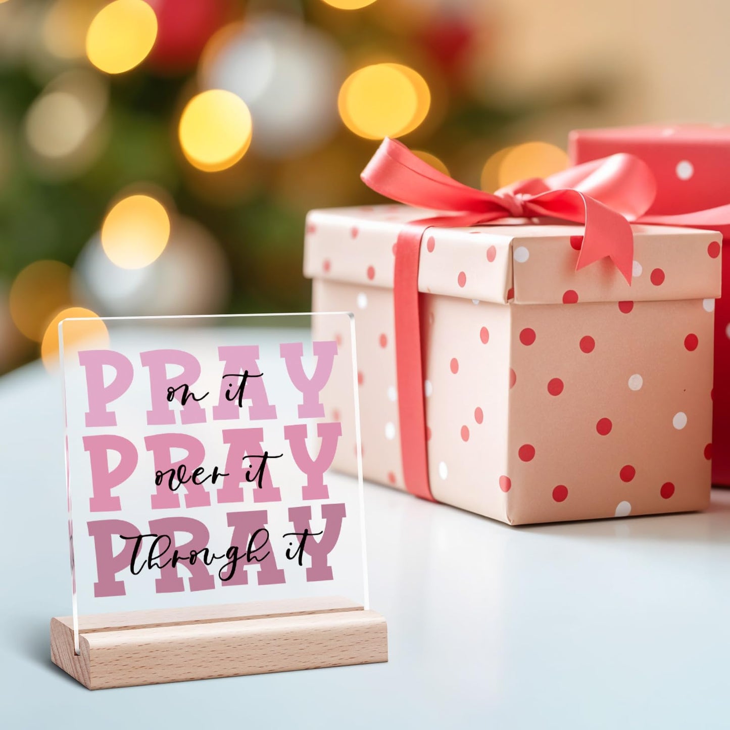 Christian Decor Acrylic Plaque Birthday Inspiration Religious Gift for Her Bible Verse Desk Decor Spiritual Acrylic Plaque Decorative Sign for Birthday Christmas Mom Sister Friend Faith Desk Decors